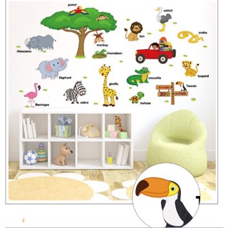 [RẺ BÔ ĐỊCH] Decal vườn thú tiếng anh cho bé