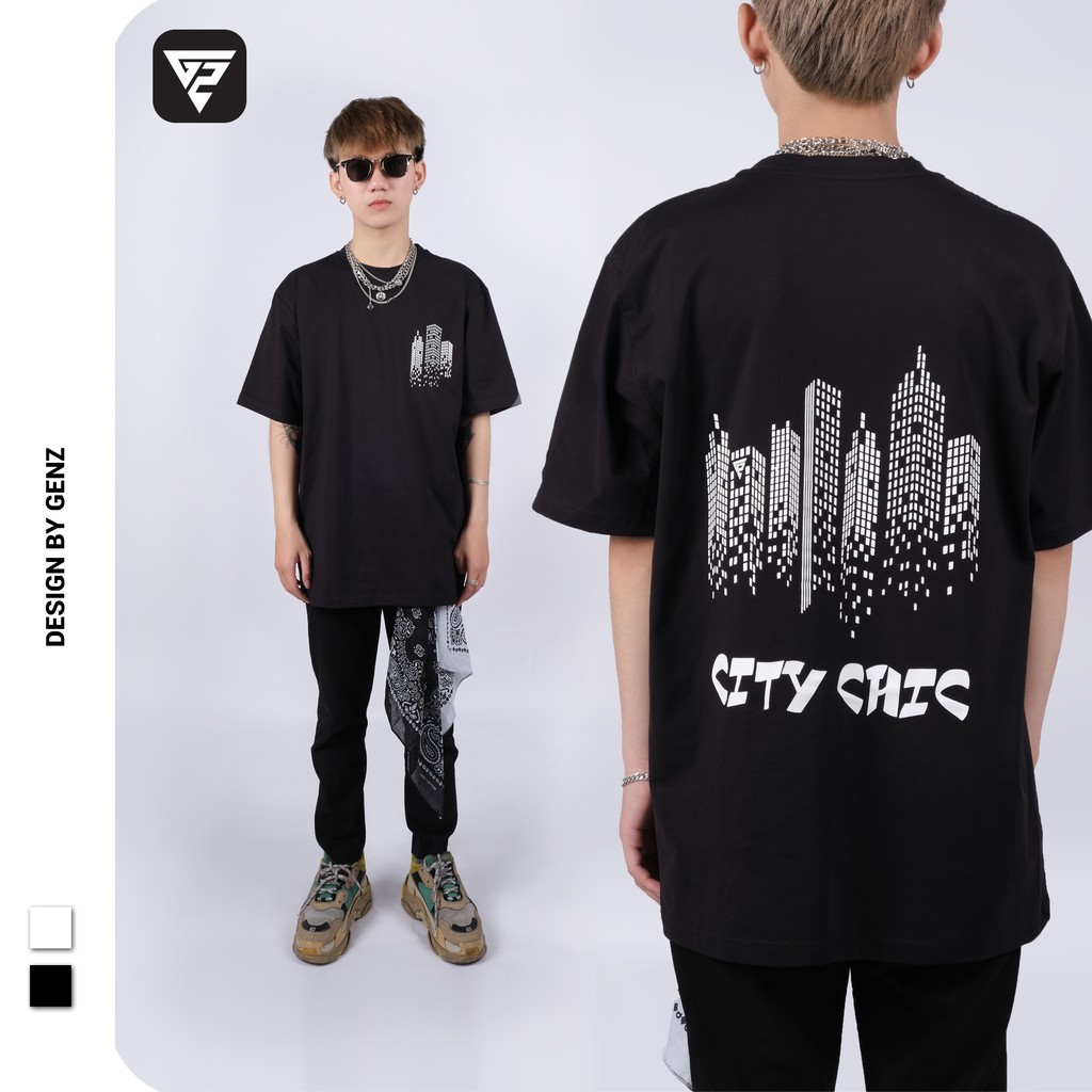 Áo thun tay lỡ GENZ phông Unisex nam nữ Cotton oversize form rộng City Chic GZT02 | BigBuy360 - bigbuy360.vn