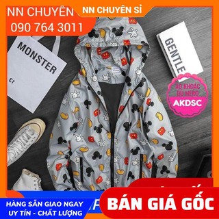ÁO KHOÁC DÙ IN HÌNH SIÊU CUTE ⚡100% ẢNH THẬT⚡ KHOÁC DÙ CẶP ⚡ KHOÁC DÙ XÁM IN CHUỘT