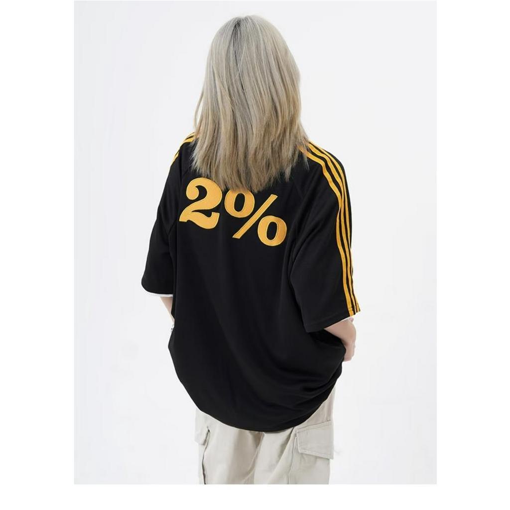 Áo Thun Ngắn Tay Dáng Rộng Thêu Họa Tiết Cá Tính Theo Phong Cách Đường Phố Dành Cho