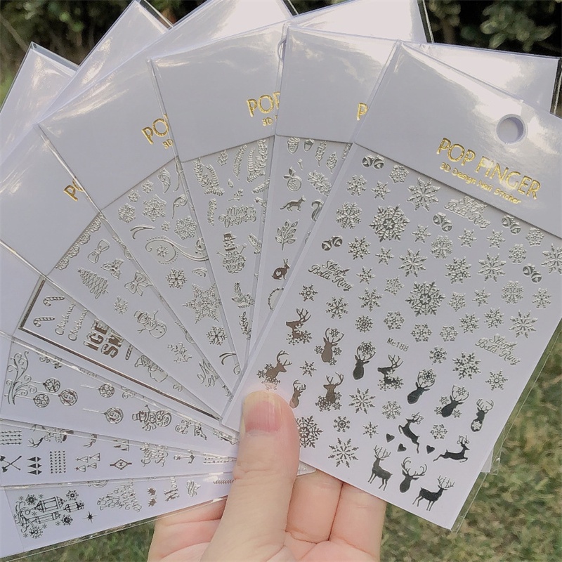 1 Miếng Dán Trang Trí Móng Tay Hình Bông Tuyết Lấp Lánh Me180-197