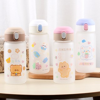 Bình nước thủy tinh hình gấu thỏ dễ thương