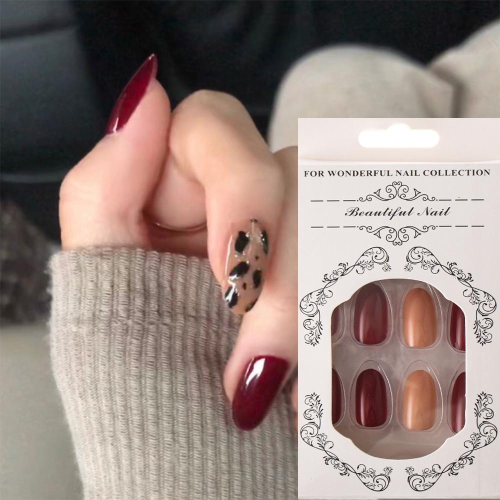 XIANTIN Hộp 24 Móng Tay Giả Họa Tiết Da Báo Thời Trang