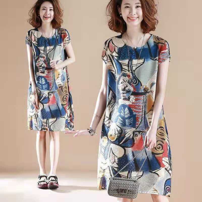 (PE002) VÁY CHỮ A HỌA TIẾT NGHỆ THUẬT | BigBuy360 - bigbuy360.vn