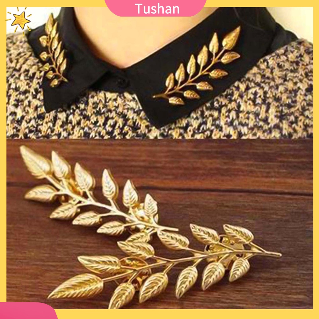 Cặp ghim cài áo sơ mi hình lá cho unisex