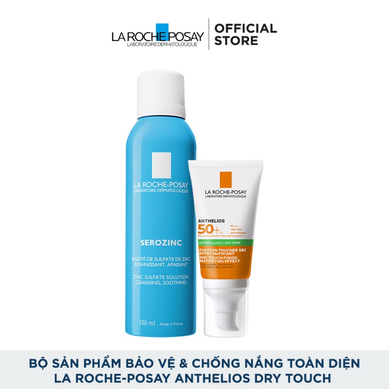 Bộ sản phẩm bảo vệ và chống nắng toàn diện La Roche-Posay Anthelios Dry Touch