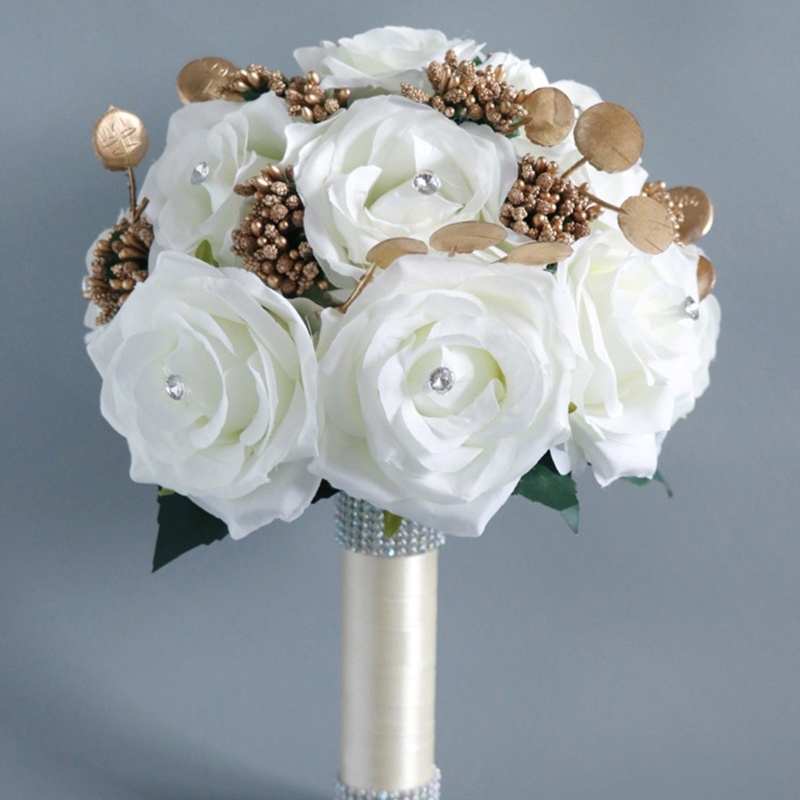 Bó Hoa Hồng Trắng Lãng Mạn Dùng Làm Đạo Cụ Chụp Ảnh Cưới