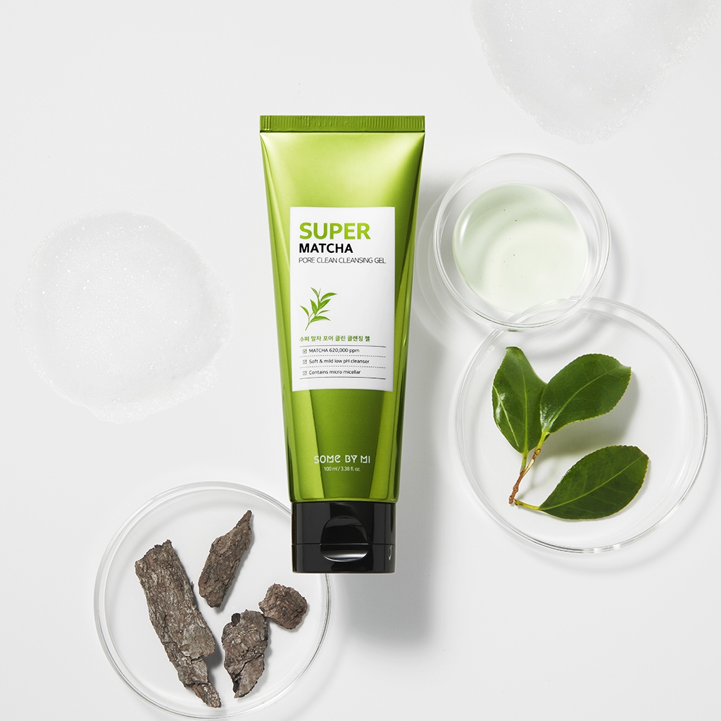 Bộ đôi Sữa rửa mặt và Tinh chất Trà Xanh thu nhỏ lỗ chân lông Some By Mi Super Matcha