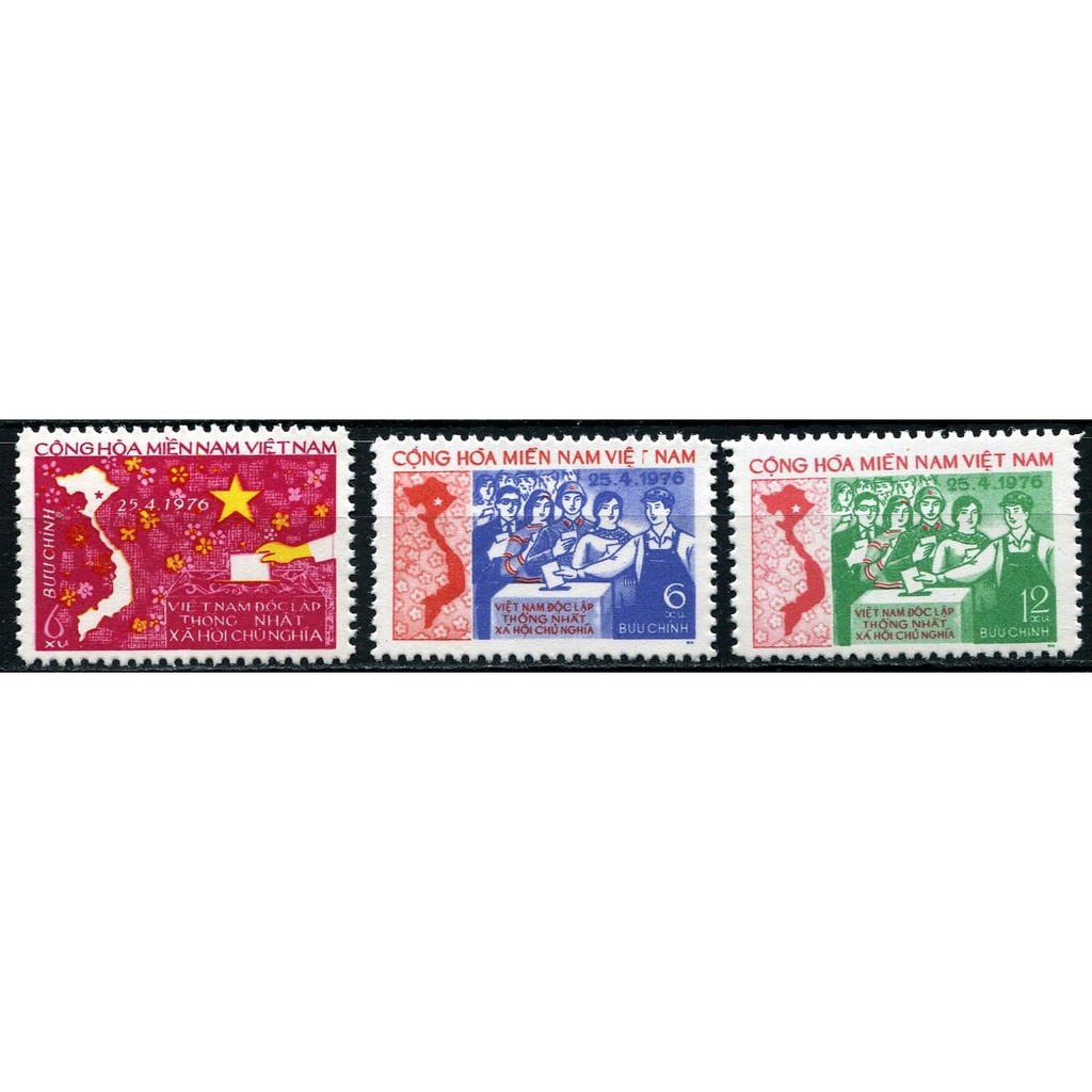 Tem sưu tập MT 021 Tem Việt Nam Tổng Tuyển Cử Bầu Cử Quốc Hội của nước Việt Nam Thông Nhất 1976 ( 3 tem )