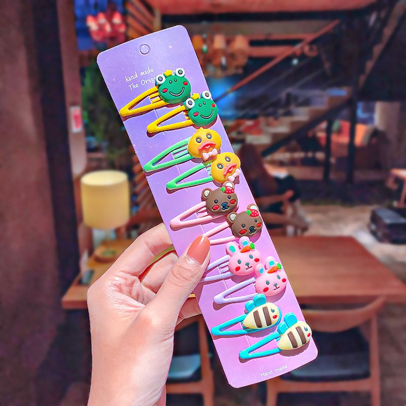 Set 10 Kẹp Tóc Họa Tiết Hoạt Hình Dễ Thương Cho Bé Gái