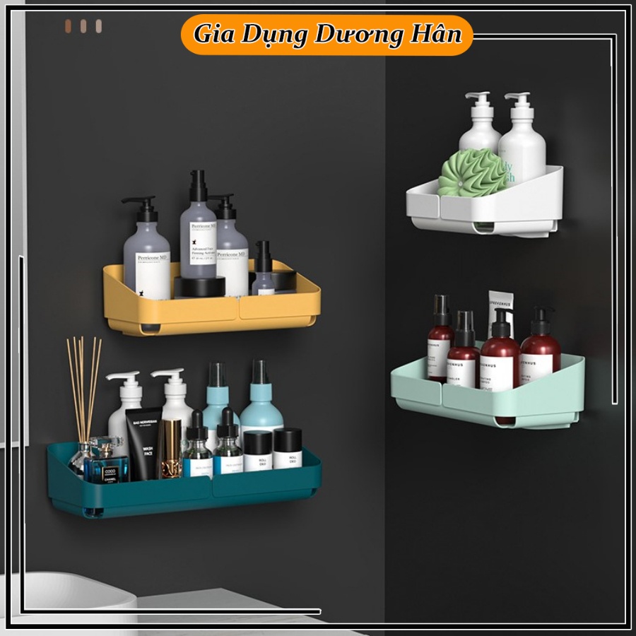 Kệ Nhựa Dán Tường Nhà Tắm, Nhà Bếp Đựng Đồ Đa Năng Thiết Kế Sang Trọng Tiện Dụng
