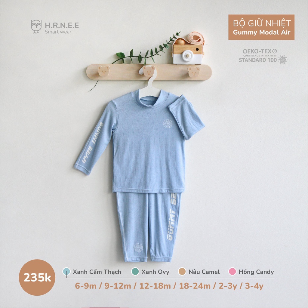 Bộ giữ nhiệt Gummy Modal Air HRNEE, Gin Kids Store bộ thu đông bé trai bé gái 6M-4Y GK001