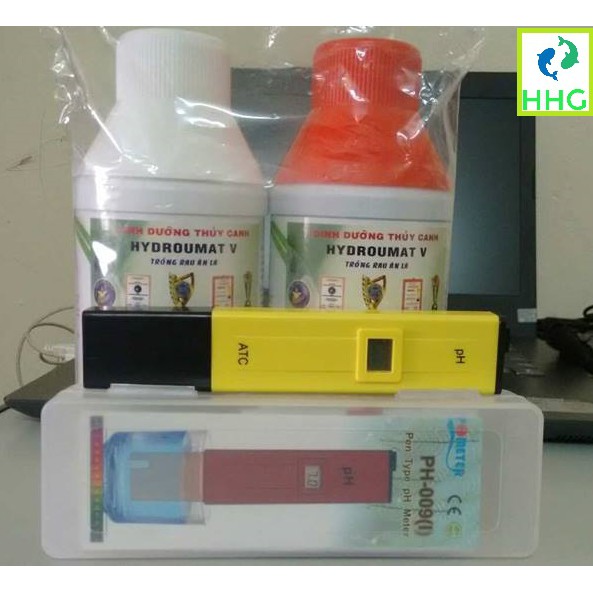 1 bút đo độ pH PH-009(I) (PH-ATC), chính xác hơn bút tự động và 1 cặp HydroUmat V dung dịch thủy canh cho RAU ĂN LÁ