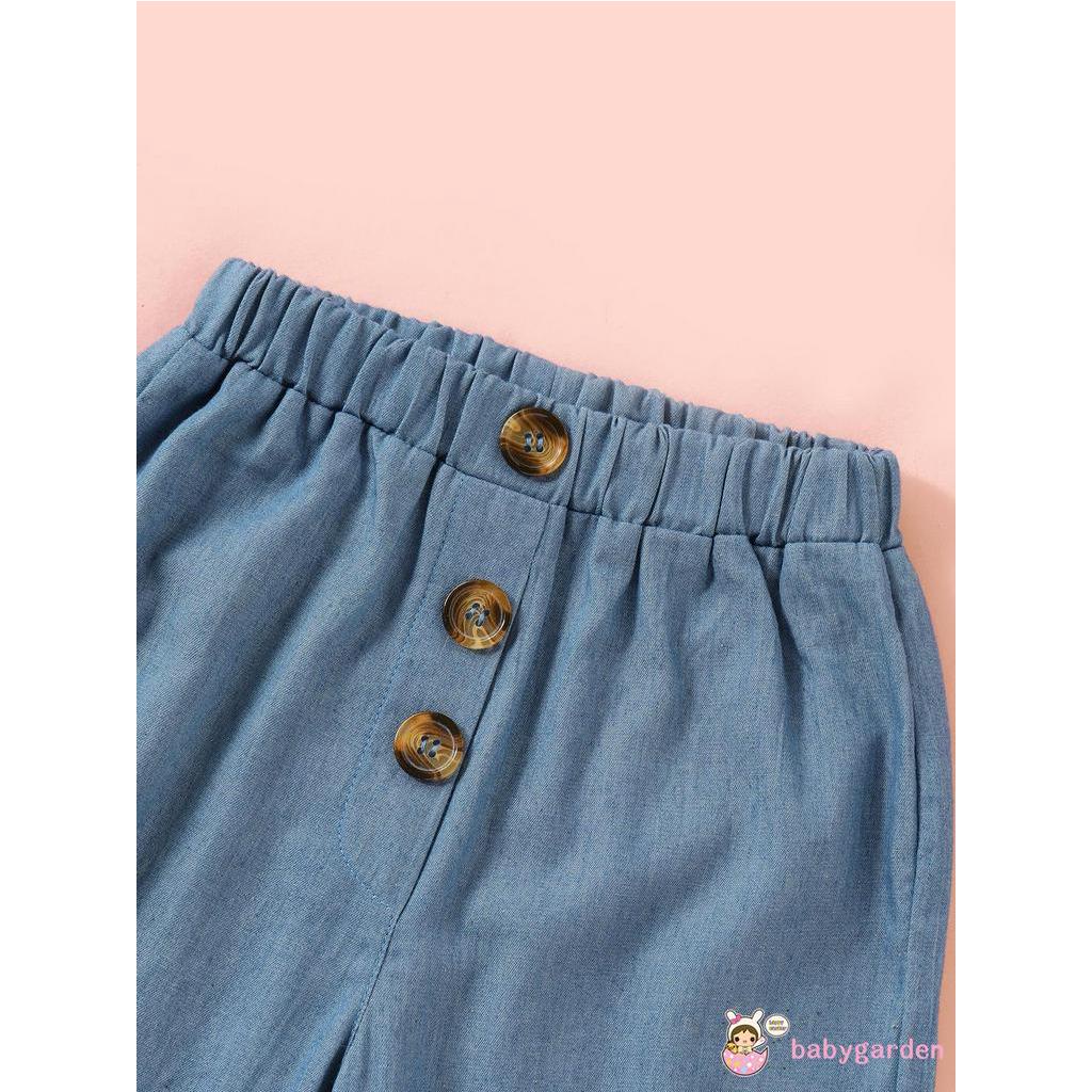 Áo Trễ Vai Và Quần In Hoa Cho Bé Gái