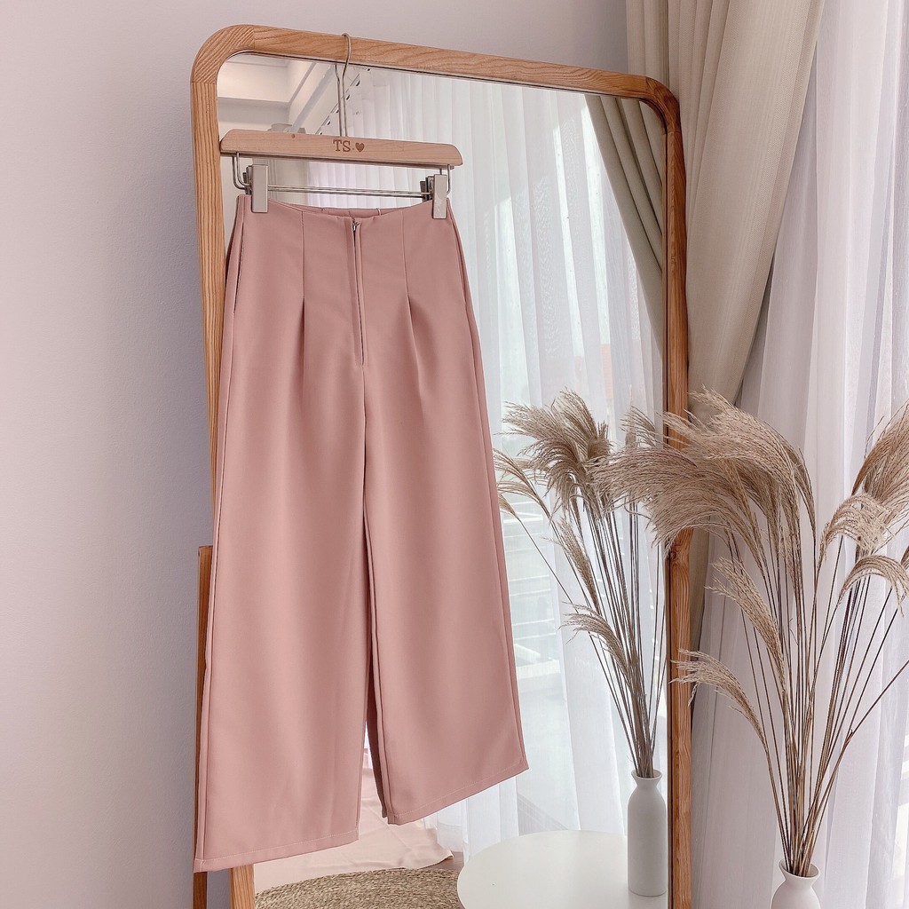 QUẦN CULOTTES ỐNG RỘNG [Free Ship] quần suông vải tuyết mưa cao cấp, quần tây ống rộng mẫu mới thiết kế khóa trước