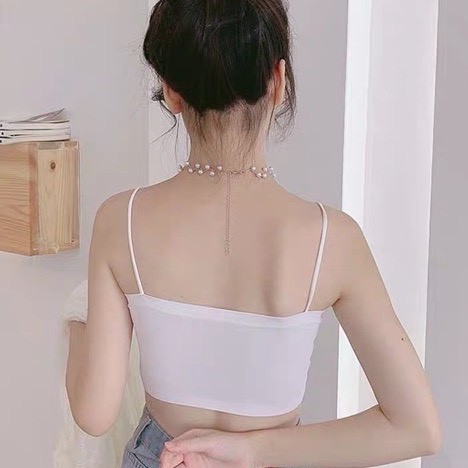 Áo Bra ngang Đúc Su Quây 2 Dây Chất Mát Mịn - Áo lót mút mỏng ngang có thể tháo rời