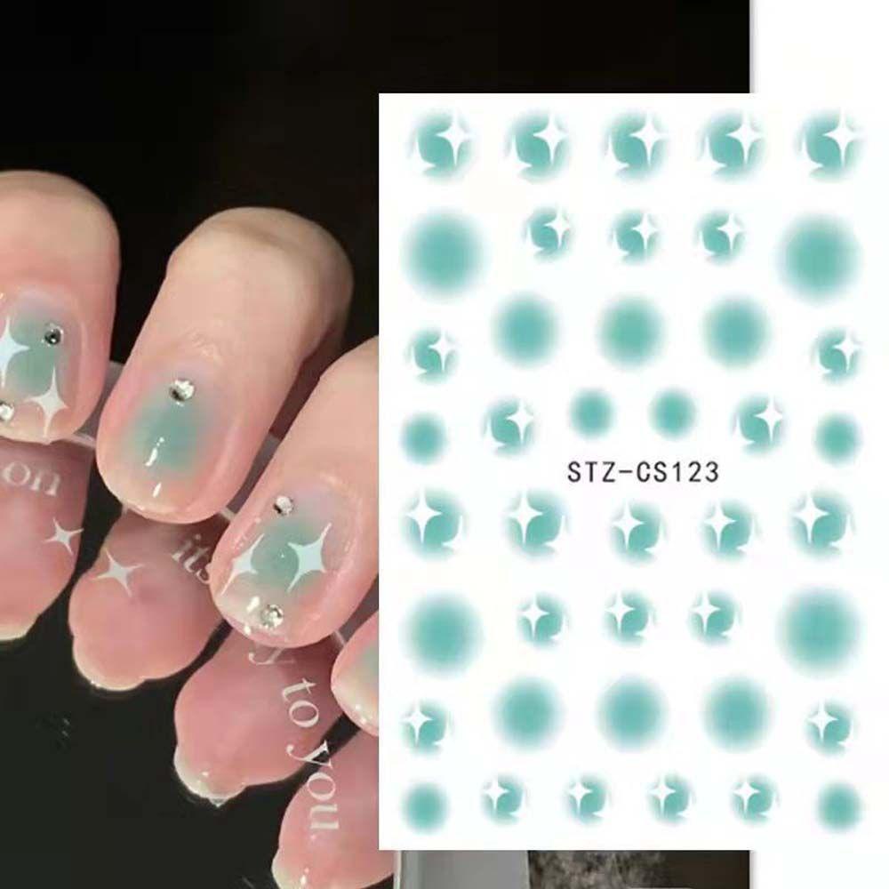 Miếng Dán Trang Trí Móng Tay Hình Trái Tim Và Mặt Trăng Phong Cách Trung Hoa