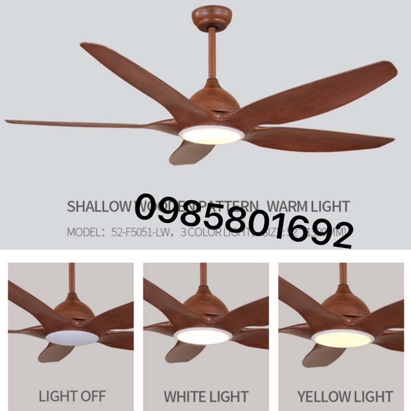 Quạt Trần Đèn 5 Cánh Mẫu Mới Nhất Bảo hành 10 năm