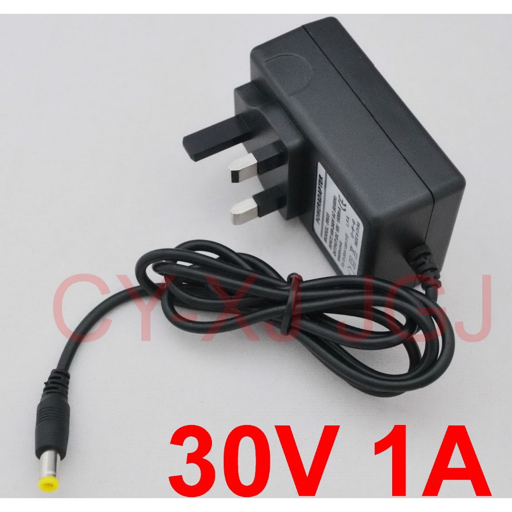 1 Chiếc 30V 1A AC 100V-240V Bộ Chuyển Đổi DC 30V 1A 1000mA Nguồn Điện Phích Cắm Vương Quốc Anh 5.5mm