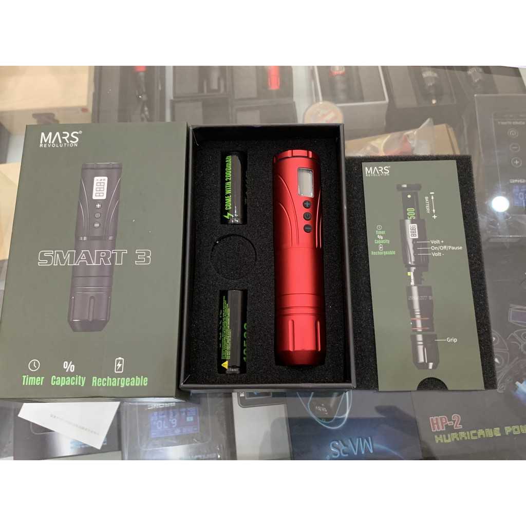Máy xăm Pen 5.0 thế hệ 3 chính hãng MARS Tích hợp biến áp - Có 2 pin kèm theo 18500mAh