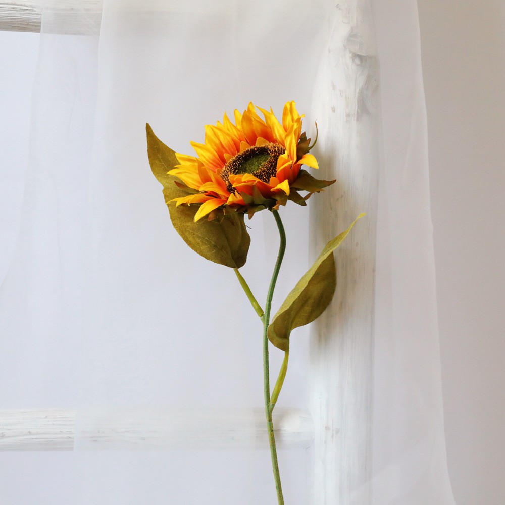 Cành hoa hướng dương size to 60 cm giống thật 99% chất liệu cao cấp siêu đẹp