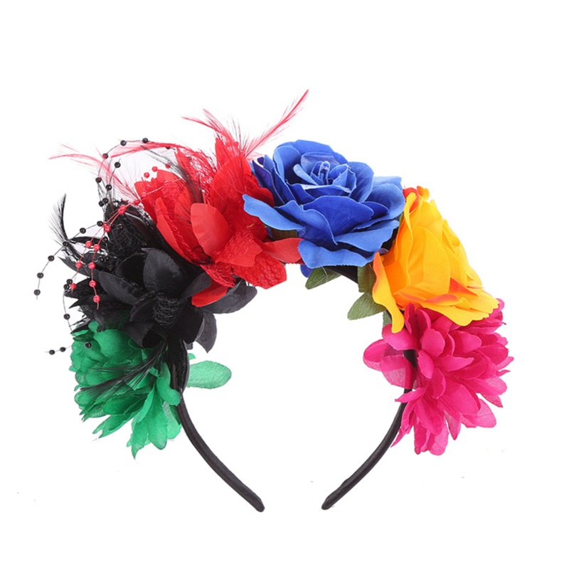 Băng Đô Cài Tóc Đính Hoa Giả Phong Cách Halloween Cho Bé Gái