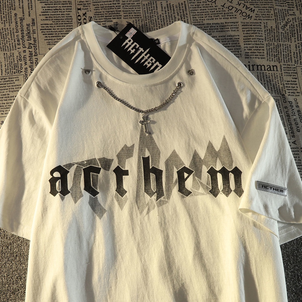 Áo Thun In Hình Ngọn Lửa Phong Cách Gothic Đường Phố Thời Trang Mùa Hè Cho Nữ