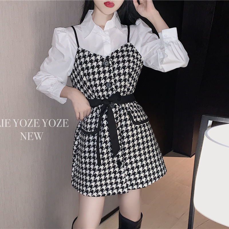 Đầm Sơ Mi Ca Rô Dài Tay Thời Trang Cho Nữ