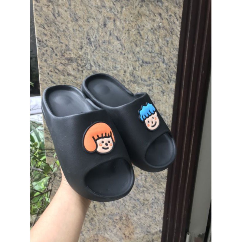 Dép bánh mì nữ quai ngang đế cao, dép quai ngang nữ hình chibi dễ thương, 4 màu sắc