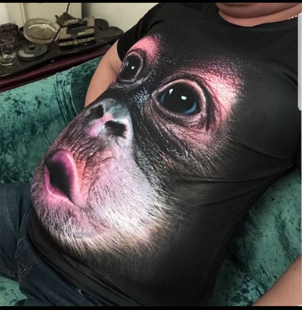 Áo 3D mặt khỉ dành cho người bụng bự, big size