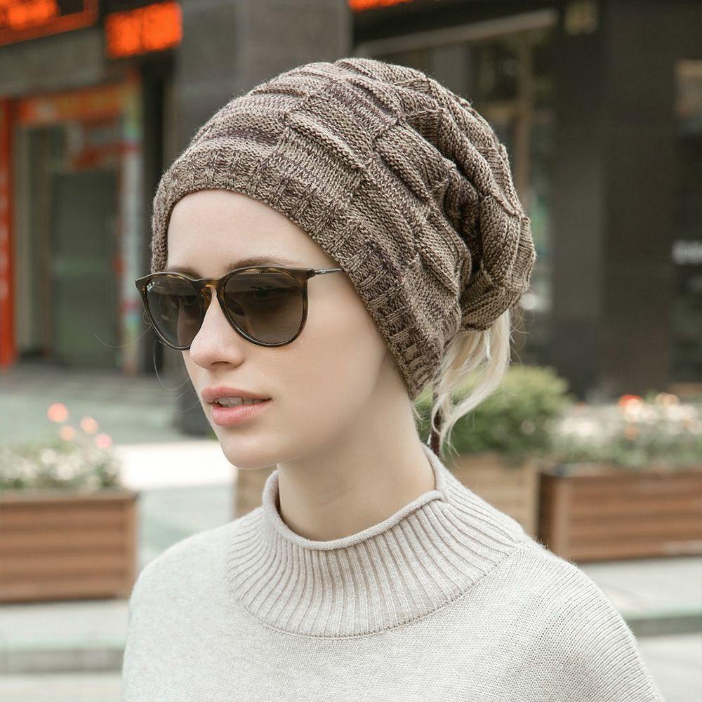 Mũ beanie Dệt Kim Co Giãn 5 Màu Trơn Thời Trang Dành Cho Nam Nữ