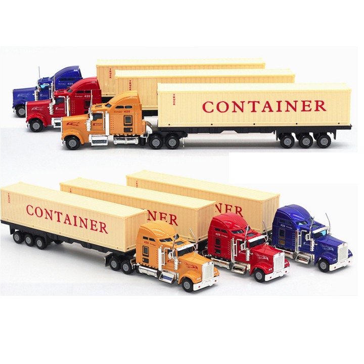 Mô hình xe đầu kéo container tỉ lệ 1:48 có đầu xe bằng kim loại