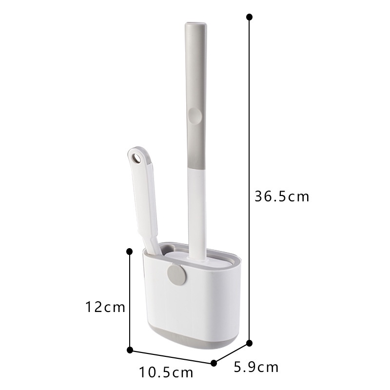 Bộ Bàn Chải Chà Toilet Với Tay Cầm Dài Và Giá Đỡ Bằng Silicone Tiện Dụng