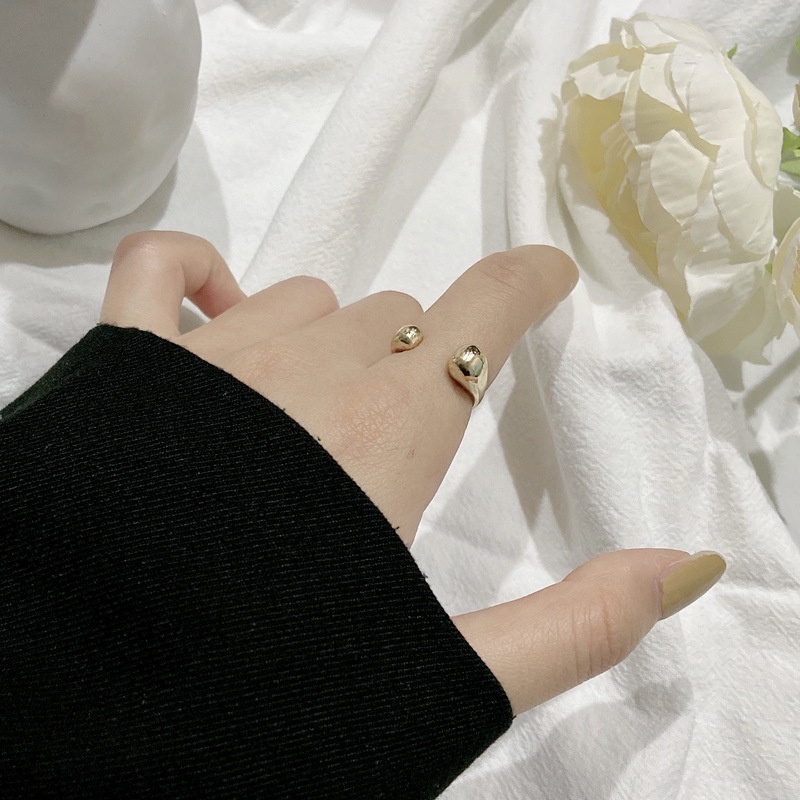 Nhẫn Hở Trang Trí Hình Giọt Nước Phong Cách Hip Hop Đơn Giản