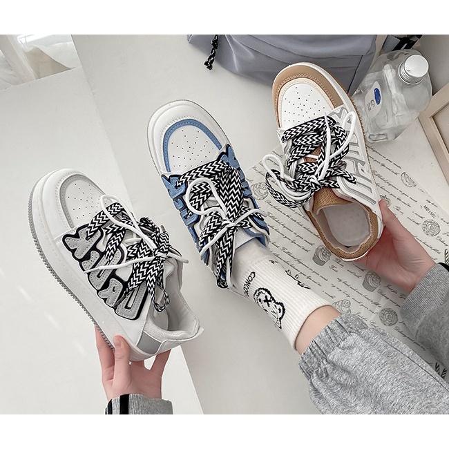 Giày thể thao nữ đế cao, giày sneaker cổ thấp, sneaker nữ cổ thấp