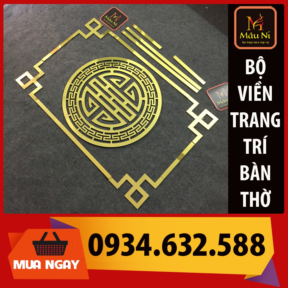 sx - CHỈ ỐP DÁN LƯNG BÀN THỜ / Ốp trang trí bàn thờ MÂU NI dùng dán sau bàn thờ gia tiên, tủ thờ, bàn thờ chung cư
