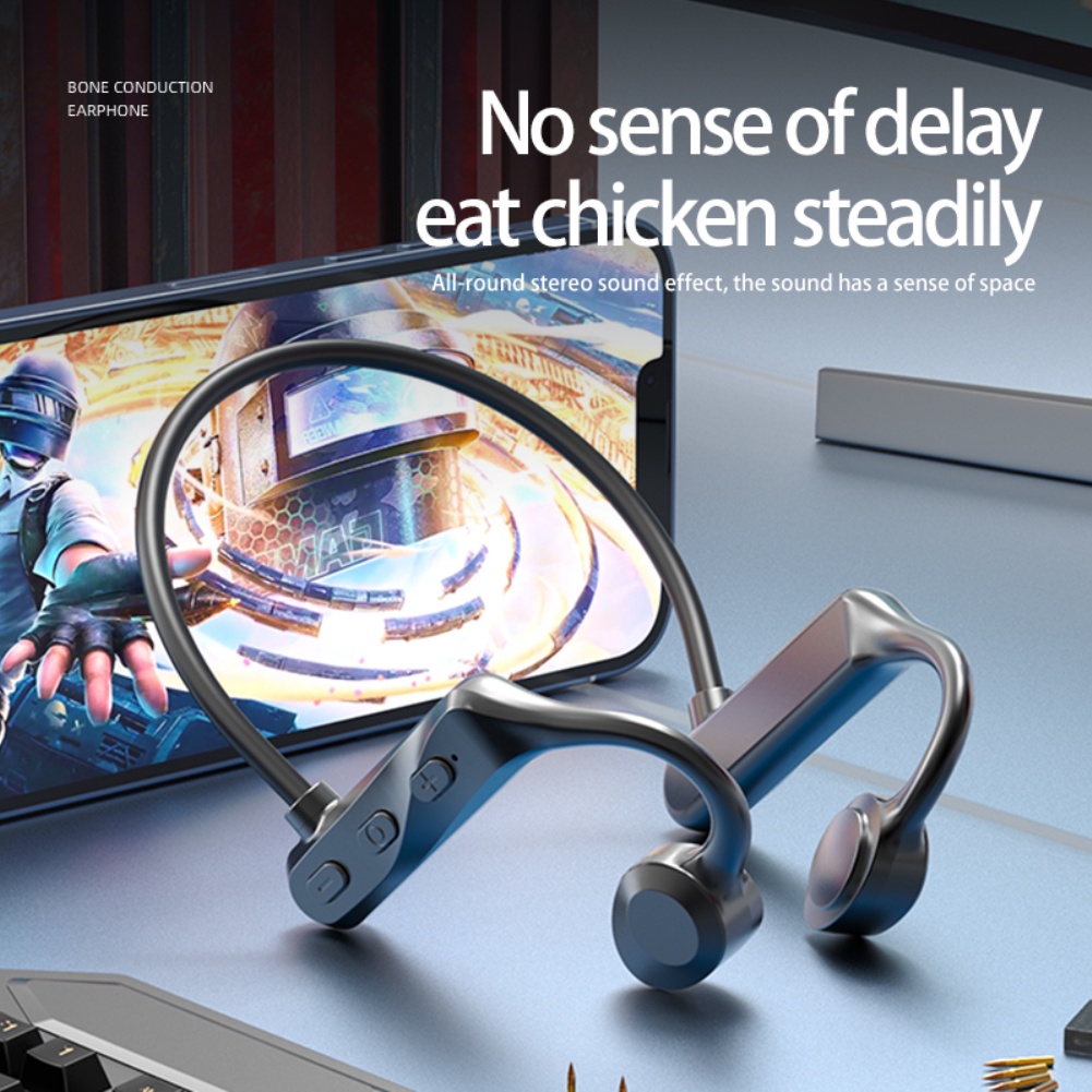Tai Nghe Truyền Âm Qua Xương Tai Nghe Bluetooth Không Dây Mở Với Mic Tai Nghe Móc Tai Chống Nước Có Micrô