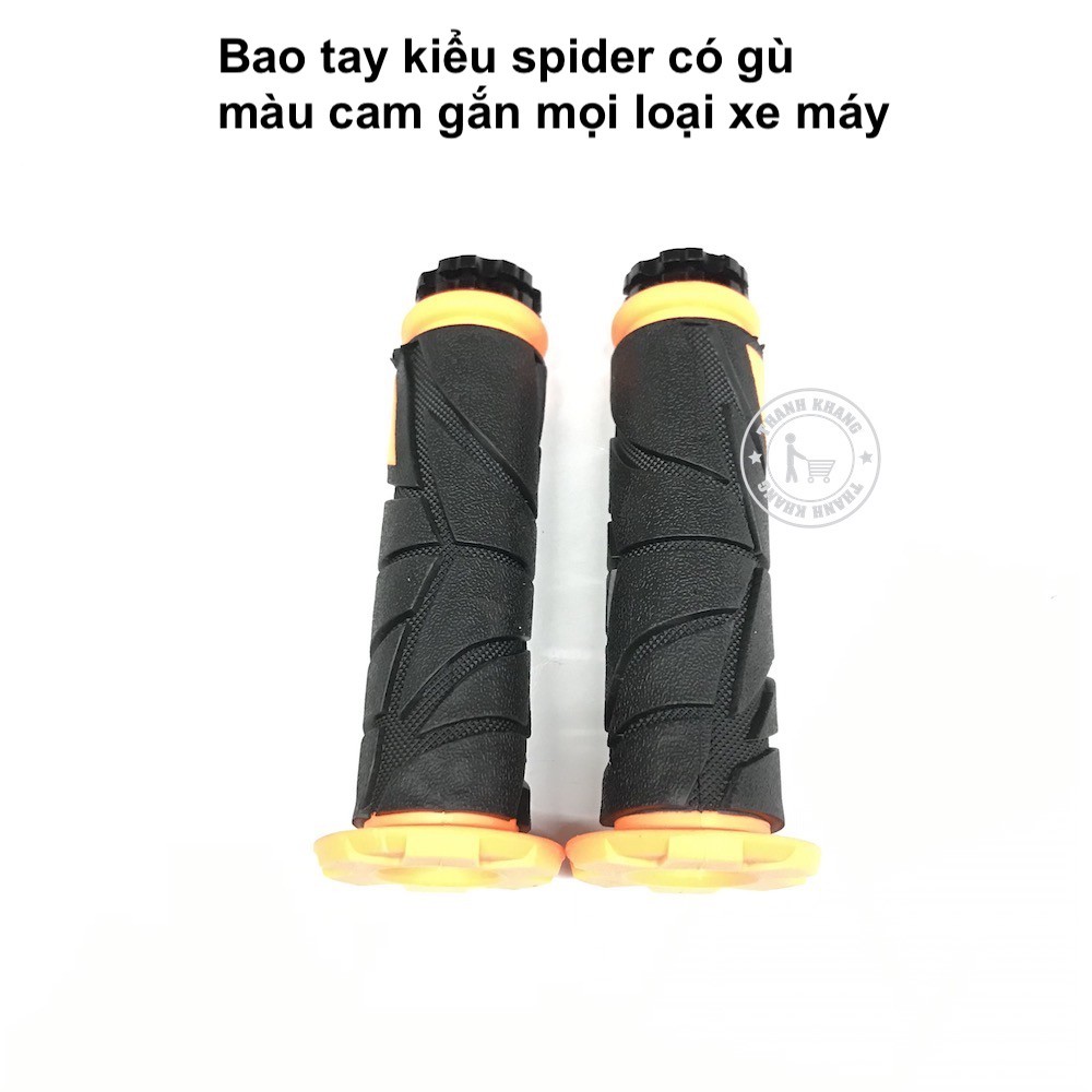 Bao tay xe máy kiểu spider có gù gắn mọi loại xe thanh khang màu cam 006001376