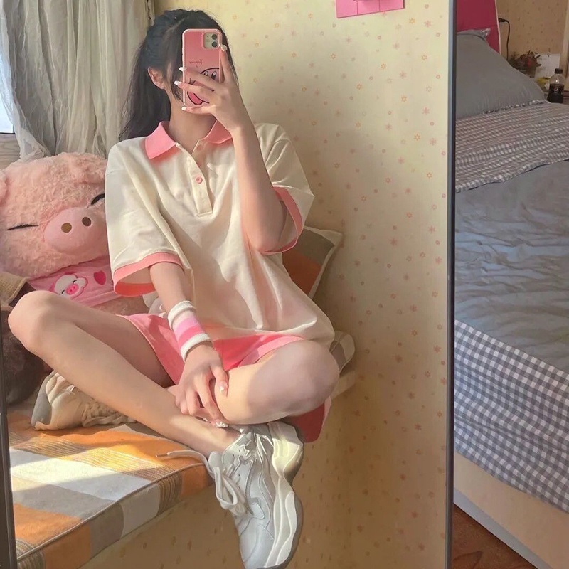 Set áo polo và quần short IELGY thể thao thời trang cho nữ