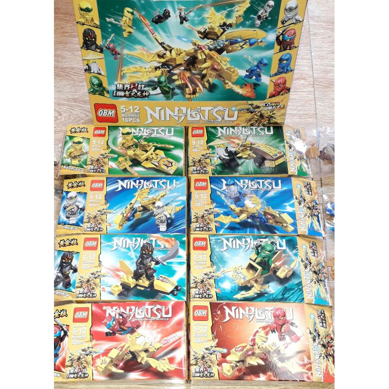 Sét Lắp ráp 8 hộp trọn bộ LegoNinja Rồng 99663 có trên 300 chi tiết bằng nhựa