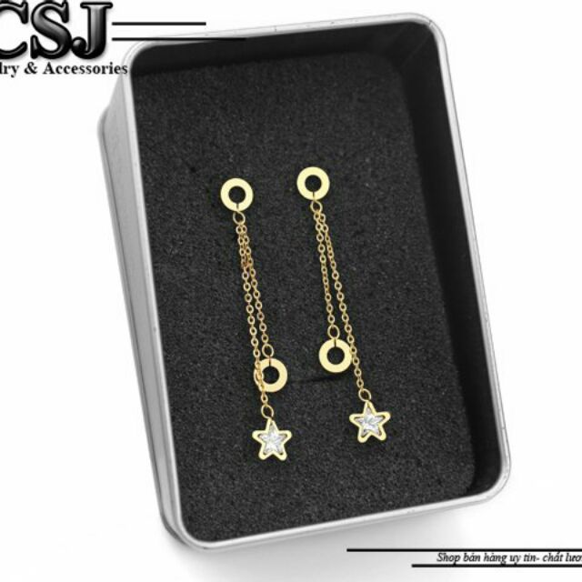 Bông tai mạ vàng ngôi sao 24k