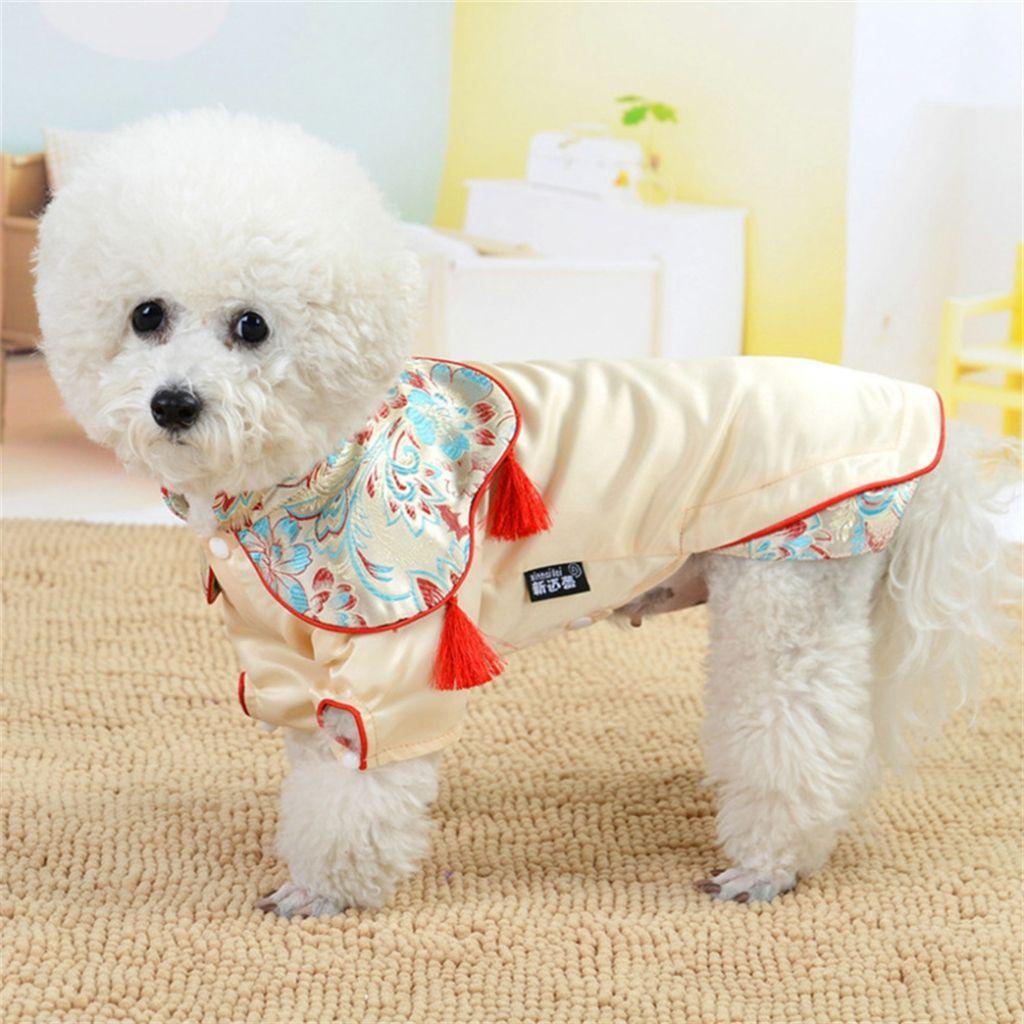 Đầm Sườn Xám Chất Liệu Cotton Thoáng Khí Thời Trang Cho Thú Cưng