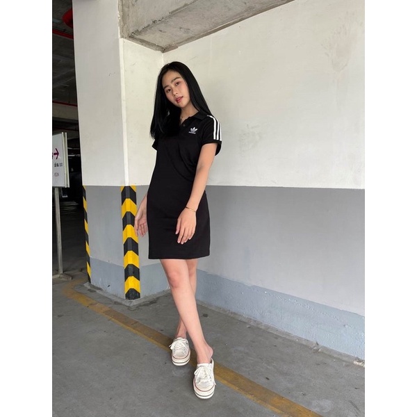 (Hàng Xuất Xịn) 1863 Váy das 2 màu đen hồng  Polo Dress Hàng chuần dày đặn