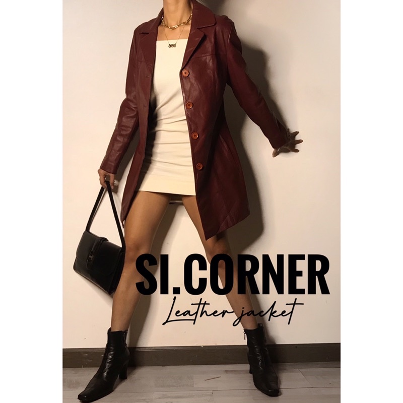 Áo khoác da thật dáng dài  𝗟𝗘𝗔𝗧𝗛𝗘𝗥 𝗝𝗔𝗖𝗞𝗘𝗧 2hand