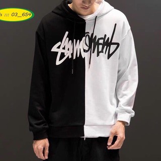 Áo khoác hoodie chữ ký phom rộng phối 2 màu