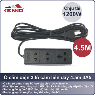 Ổ cắm chịu tải 1200W 3A5 4,5m
