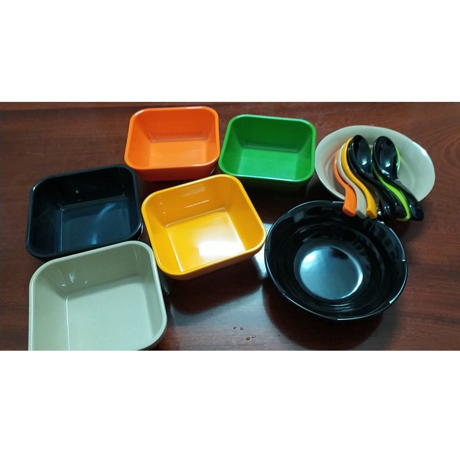 Muỗng ăn chè,bánh Plan nhựa Melamine nhiều màu Size 14.3 x 3.9 x 1.7 cm