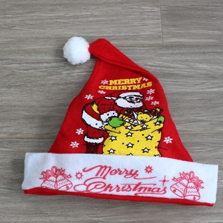 Mũ nón ông già Noel bằng vải nỉ mỏng (Loại Tốt) có size cho người lớn và trẻ em cho giáng sinh ấm áp