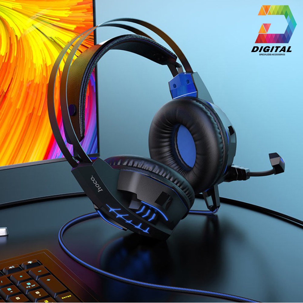 Tai Nghe Chụp Tai Hoco W102 Chính Hãng Có Led Hỗ Trợ Mic Đàm Thoại