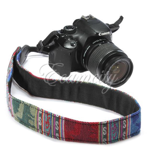 Dây đeo họa tiết thổ cẩm cho máy ảnh Canon Nikon